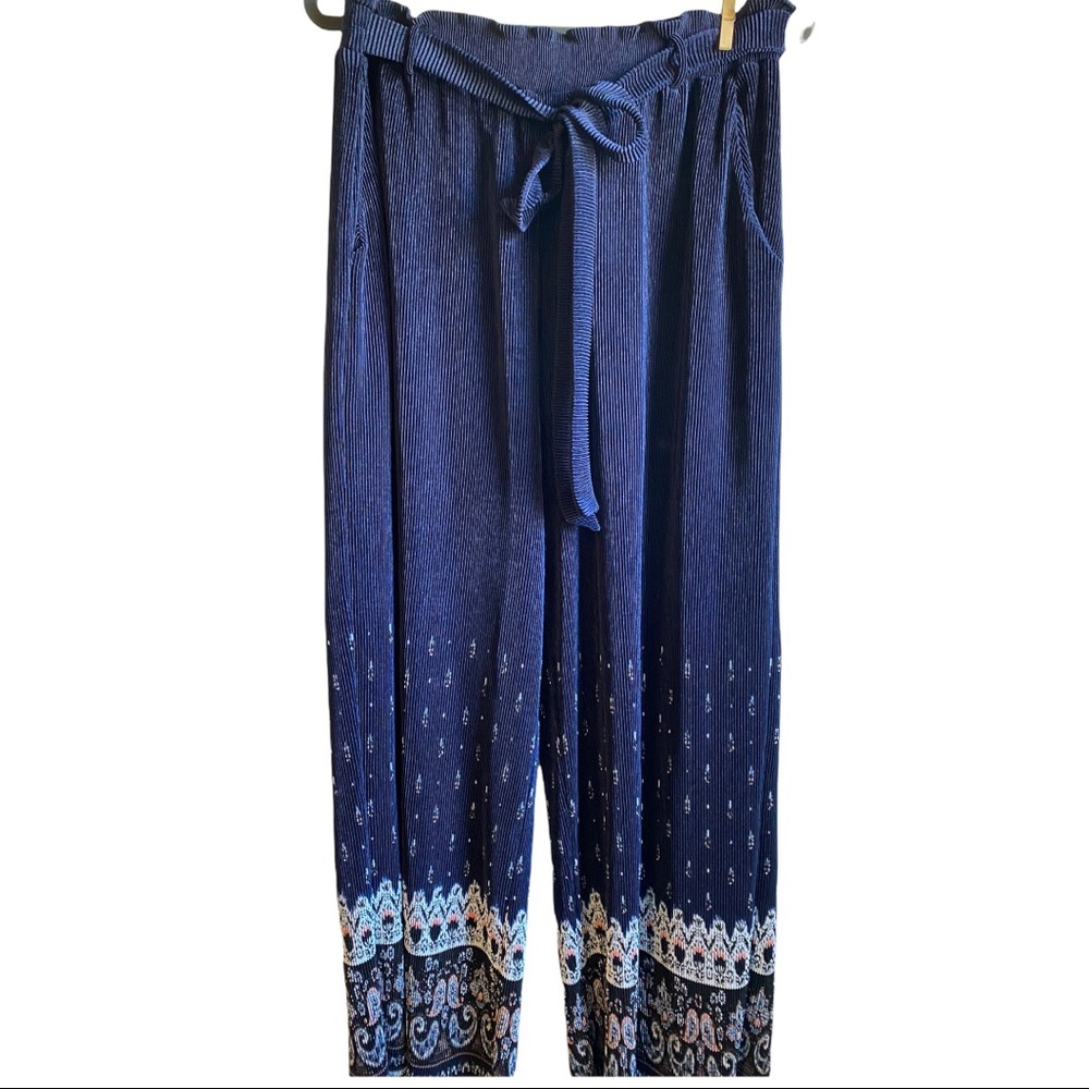 NWT LuLaRoe Dianne Crinkle Wide-Legged Pants L
